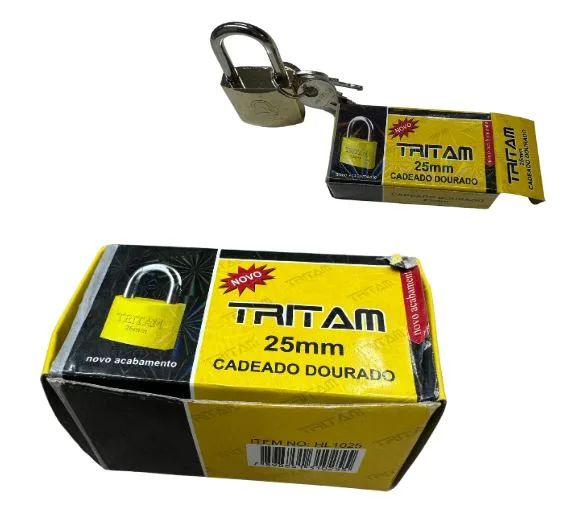CADEADO 25MM DOURADO CX C/12 UN - TRITAM