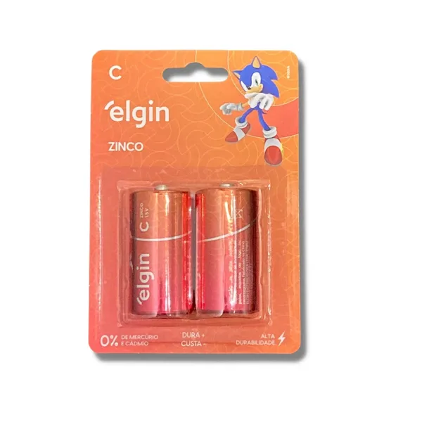 PILHA C ZINCO-CARVAO BLISTER C/ 2 PC - ELGIN