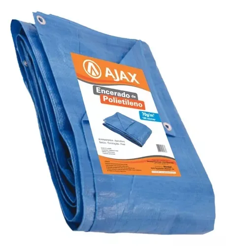 ENCERADO POLIETILENO AZUL 12 X 10M 100 MICRAS - AJAX