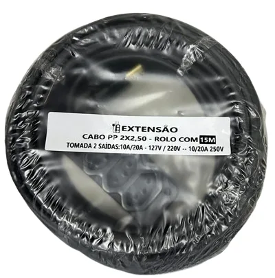 EXTENSAO CABO PP 2 X 2,50MM PROFISSIONAL 10M - REI FLEX