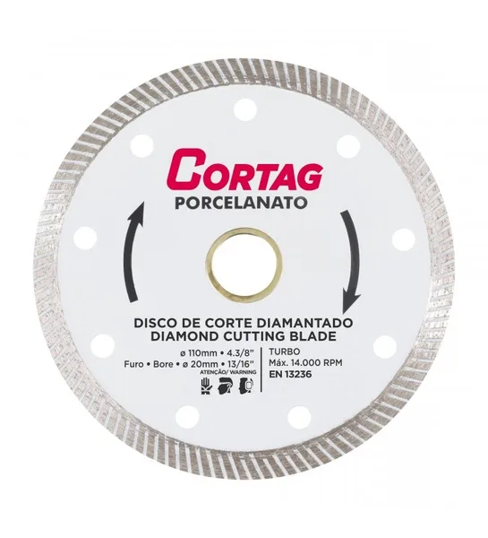 DISCO DIAMANTADO TURBO PORCELANATO - CORTAG
