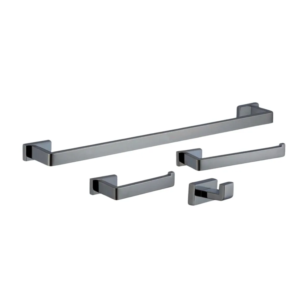 KIT SANITARIO PORTA TOALHA LUXO CROMADO MSD41024 C/ 4 PC -