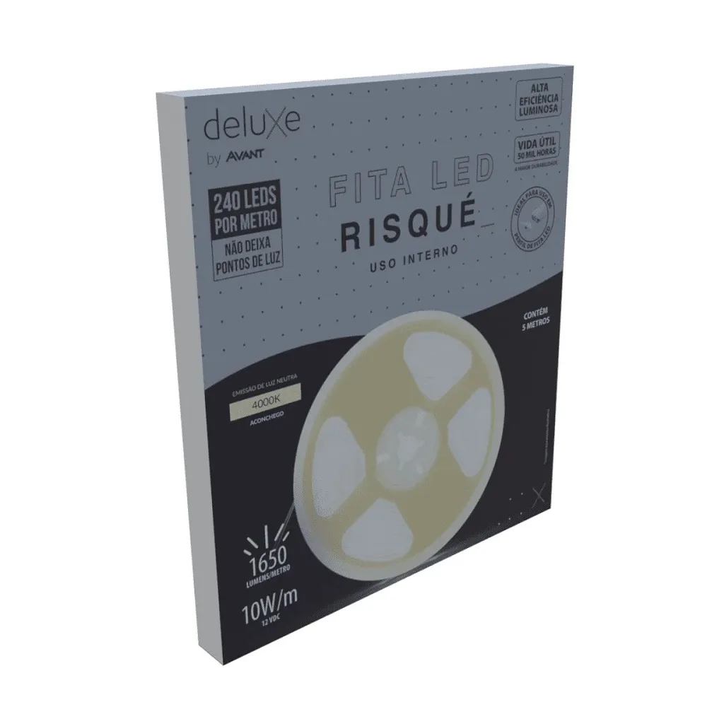 FITA LED INTERIOR RISQUE IP20 10W 240 LED/M 5M NE4000K 12V -