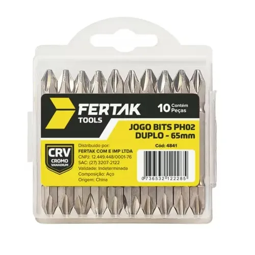 JG. BITS PHILIPS PH2 DUPLO 65MM CRV C/ 10 PC - FERTAK