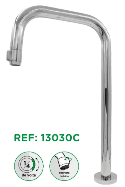 TORNEIRA METAL EASY BANCADA INOX BICA ALTA QUADRADO CROMADO