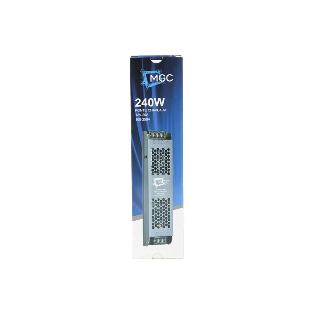 FONTE CHAVEADA SLIM BIVOLT 12V 20A 240W - MEGA ACE