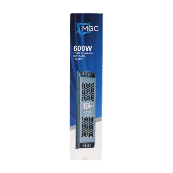 FONTE CHAVEADA SLIM BIVOLT 12V 50A 600W - MEGA ACE
