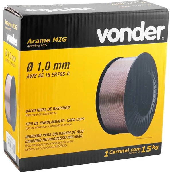 ARAME MIG 1,0MM CARRETEL 15KG - VONDER