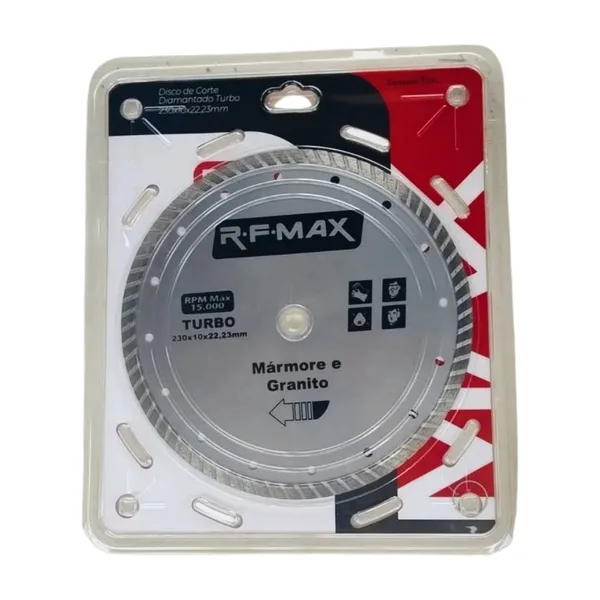 DISCO DIAMANTADO TURBO 9" 230MM x 10MM - RF MAX