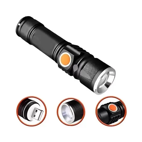 LANTERNA TÁTICA MILITAR RECARREGAVEL T3 LUZ NEGRA