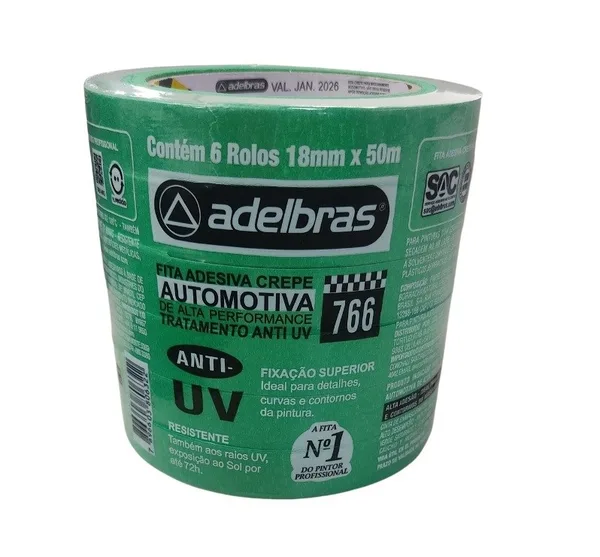 FITA CREPE VERDE 18MM X 50M - ADELBRAS