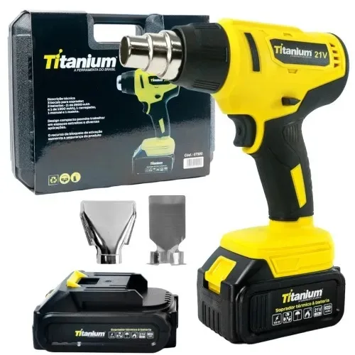 SOPRADOR TERMICO C/ 2 BATERIAS 21V 350W - 2600 MAH - TITANIUM