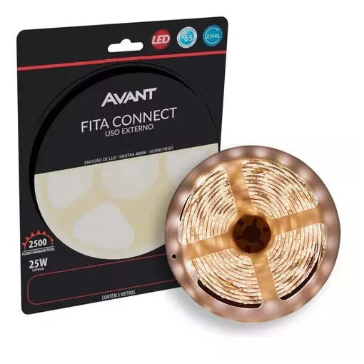 FITA LED EXTERIOR CONNECT IP65 5WM 5M NE4000K 127VCA