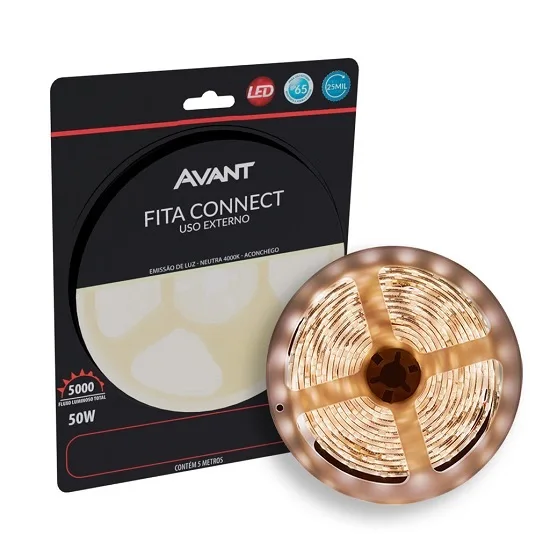 FITA LED EXTERIOR CONNECT IP65 10WM 5M NE4000K 220VCA