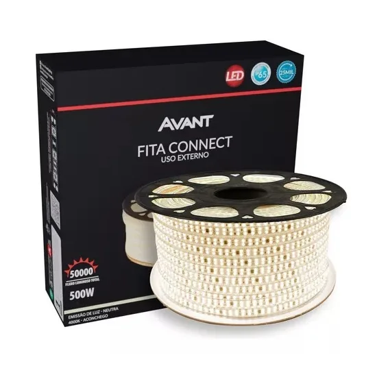 FITA LED EXTERIOR CONNECT IP65 10WM 50M NE4000K 220VCA