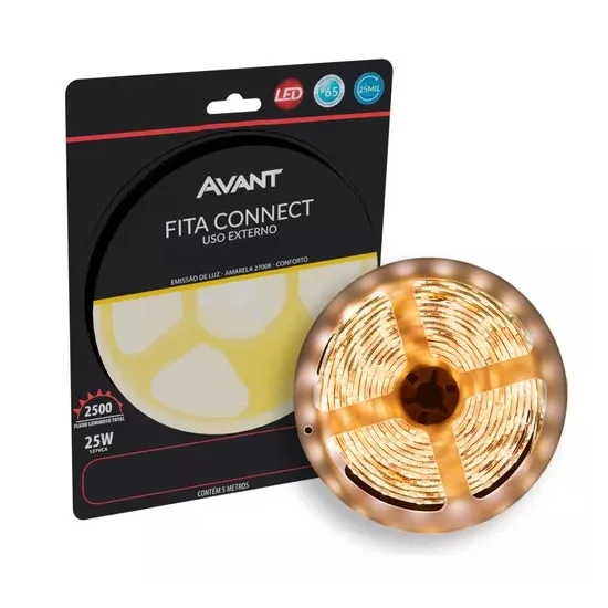 FITA LED EXTERIOR CONNECT IP65 5WM 5M AM2700K 127VCA