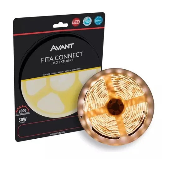 FITA LED EXTERIOR CONNECT IP65 10WM 5M AM2700K 127VCA
