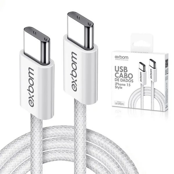 CABO DE DADOS NYLON USB C // TIPO C 20W C/ 1M - EXBOM