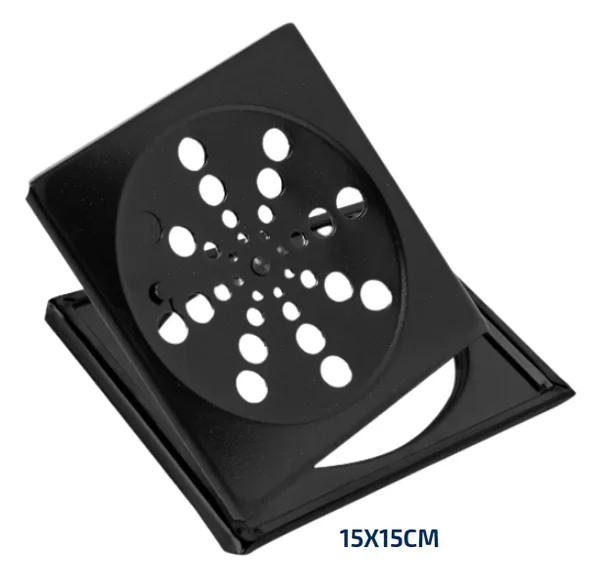 RALO QUADRADO C/ CAIXILHO E FECHO 15CM X 15CM BLACK - ULTRA METAIS