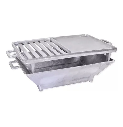 GENGIS KAN ALUMINIO RETANGULAR MEIO A MEIO -