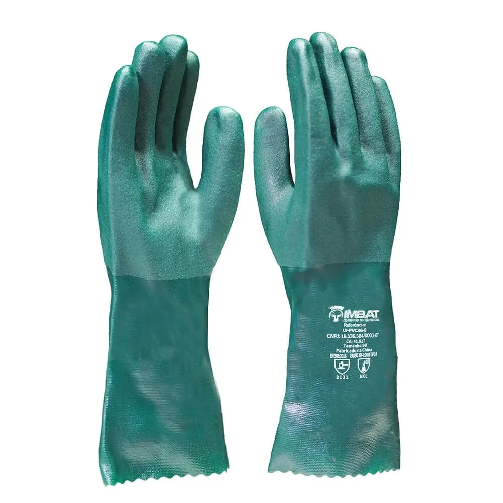 LUVA PVC VERDE 26 CM T.9 (G) - IMBAT