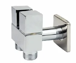 REGISTRO DUPLO P/ DUCHA HIGIENICA TELESCOPIO QUADRADA CROMADA -