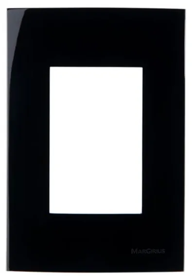 PEE UNA MAX BLACK PLACA 4X2 C/ 3 POSTO RETANGULAR PRETO