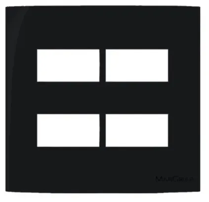 PEE UNA MAX BLACK PLACA 4X4 C/ 4 POSTO RETANGULAR DISTANCIADO PRETO