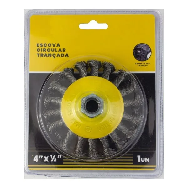 ESCOVA ACO CIRCULAR TRANÇADA 4" X 1/2" M14 -