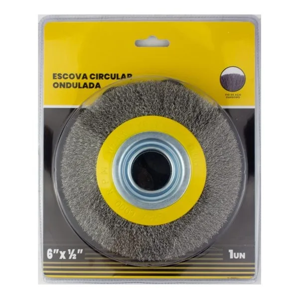 ESCOVA ACO CIRCULAR ONDULADA 6" X 1/2" M14 -