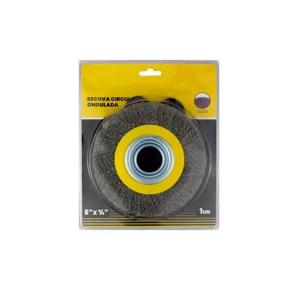 ESCOVA ACO CIRCULAR ONDULADA 6" X 3/4" M14 -