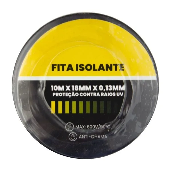 FITA ISOLANTE 18MM X 10M PRETA - RF MAX