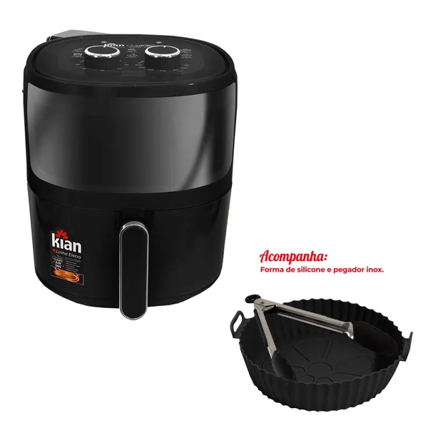 AIR FRYER 5L VISOR 1800W PRETA 127V AF-104 - KIAN