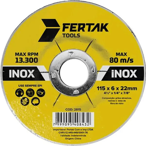DISCO DESBASTE 4.1/2'' X 1/4 X 7/8 - FERTAK