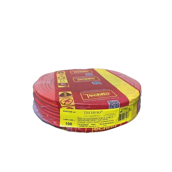 CABO FLEXIVEL ROLO C/ 100M 1,50MM VERMELHO - TECHFIO