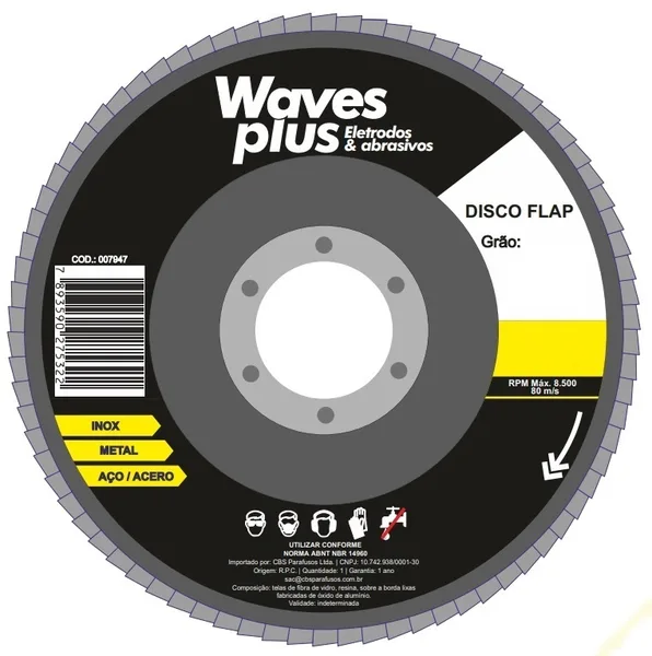 DISCO FLAP CONICO 4.1/2'' G. 60 - WAVES PLUS