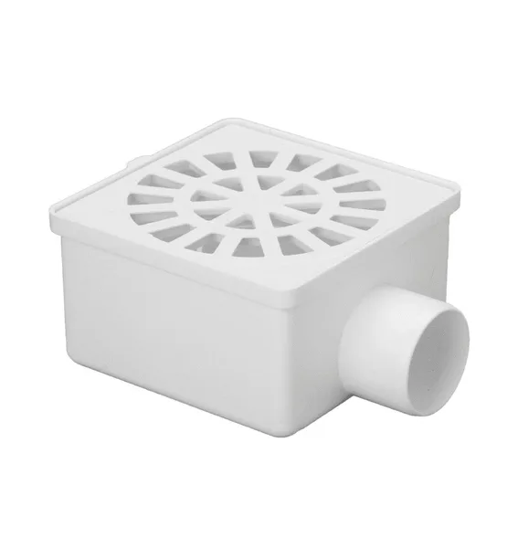 RALO SIFONADO QUADRADO BRANCO C/ GRELHA QUADRADA BRANCO 100X52X40MM - PEVESUL