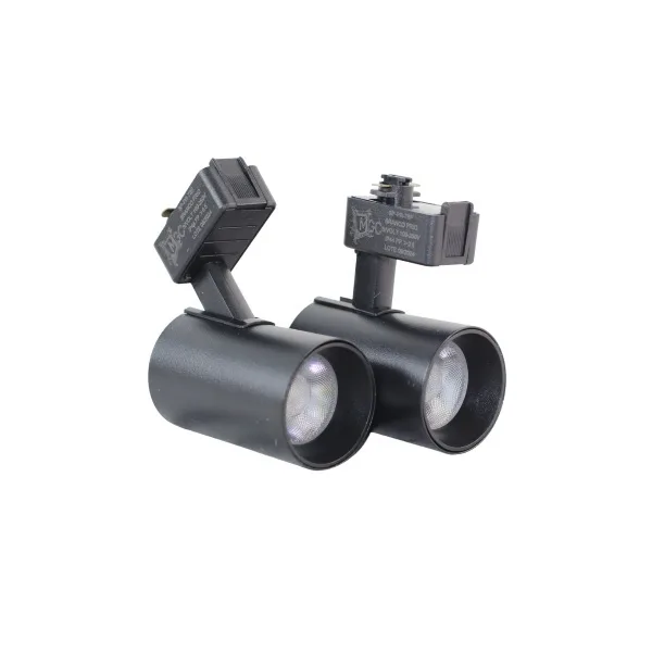 SPOT P/ TRILHO 3000K 10W PRETO KIT C/ 2 PC - MEGA ACE