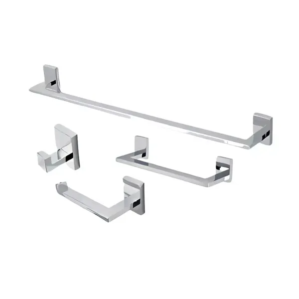 KIT BANHEIRO BAVARO CROMADO C/ 4 PC -