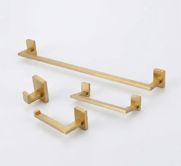 KIT BANHEIRO BAVARO DOURADO C/ 4 PC -