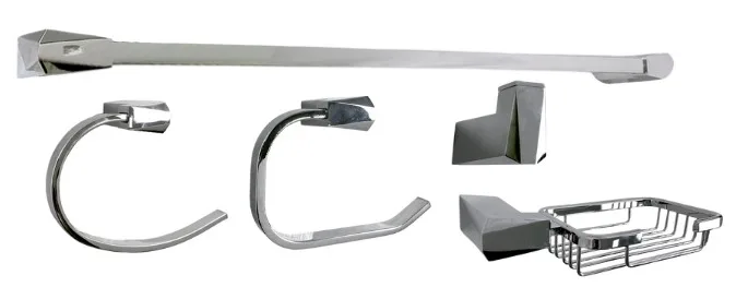 KIT BANHEIRO DIAMANTE CROMADO C/ 5 PC -
