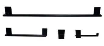KIT BANHEIRO LUX SLIM PRETO C/ 4 PC -