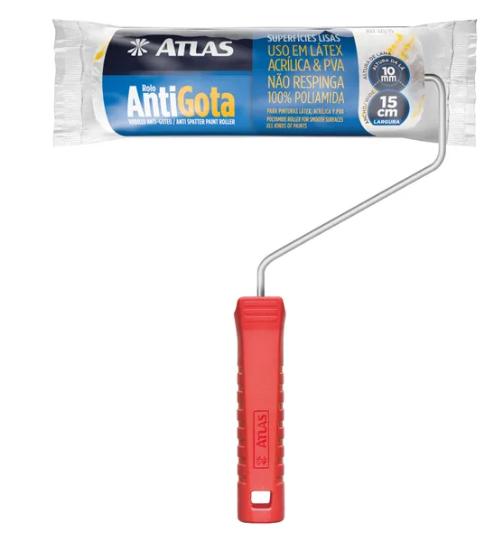 ROLO LA S/ RESPINGO 15CM C/ CABO (ANTIGOTA) - PINCEIS ATLAS