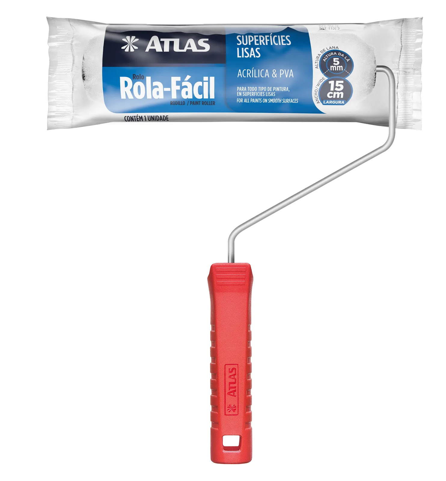 ROLO LA/POLIESTER 15CM C/ CABO - PINCEIS ATLAS