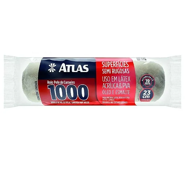 ROLO LA CARNEIRO NATURAL 1000 23CM S/ CABO - PINCEIS ATLAS