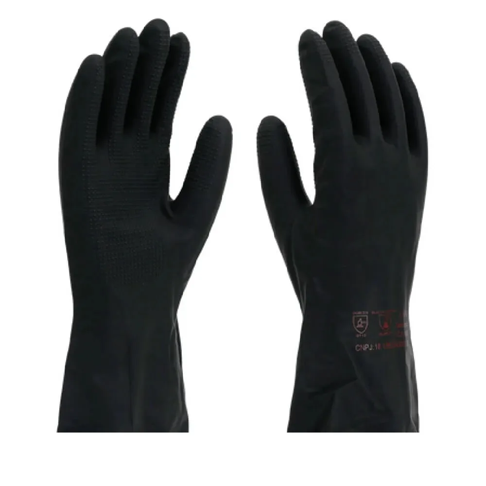 LUVA LATEX PRETA ANTIDERRAPANTE T. 7 (P) - IMBAT