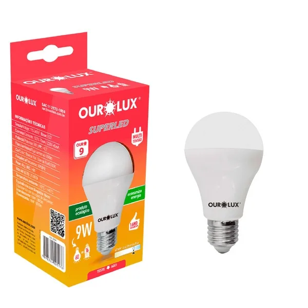 LAMPADA LED BULBO 9W 6500K - OUROLUX