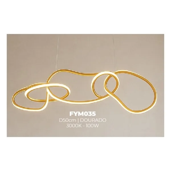 FYM035- LUSTRE ACAB GOLD ELETROPLATE 3000K.D114CM 100W