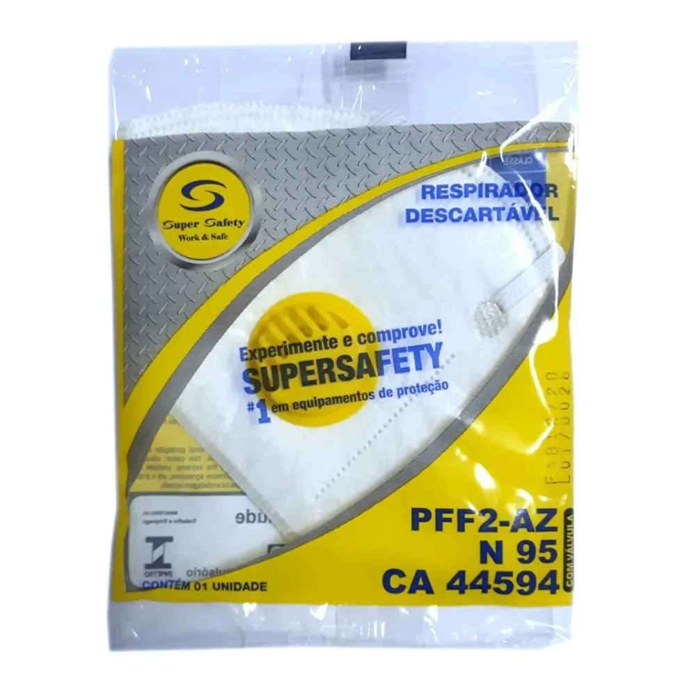 MASCARA DESCARTAVEL BRANCA PFF 2 C/ VALVULA - SUPER SAFETY