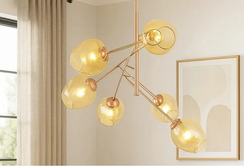 FZM019 - PEND. ALUM. SEM LAMP.-6SOQ.G9 - 80CM - ROSE